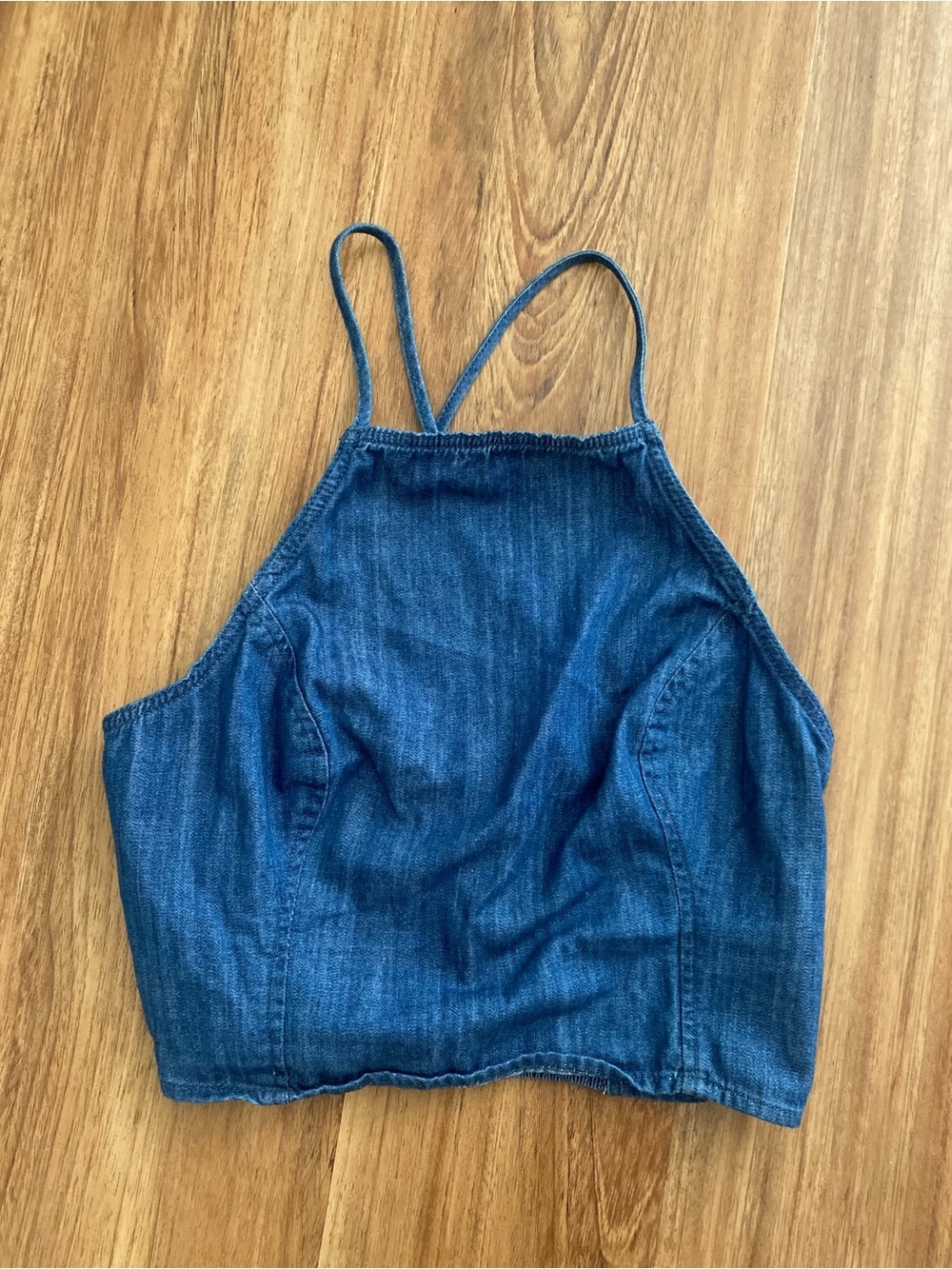 Hollister Denim Blue Cropped Tank Top